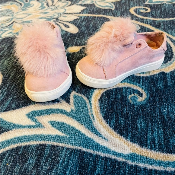 okie dokie Other - Pink Fluffy Pom Pom Slip On Sneakers